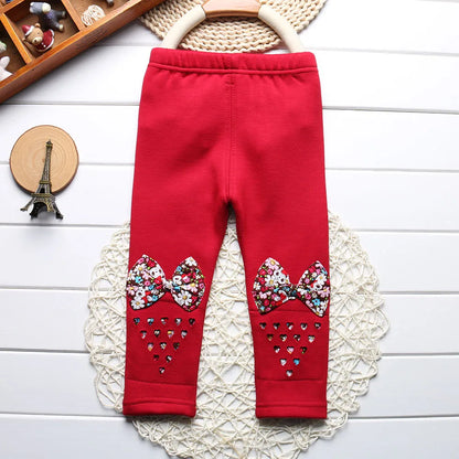 Sale Baby Girls Winter Leggings Children Plus Velvet Pants Thicken Warm Long Trousers for Kids Skinny Pencil Pants 0-3 Year