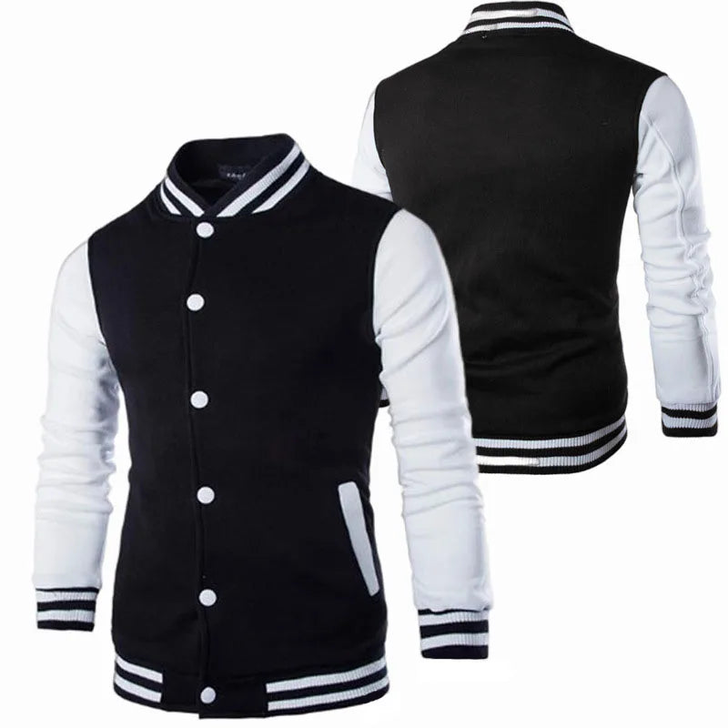 Hoodies Men Baseball Jacket Men Fashion Design Wine Red Men's Slim Fit College Varsity Jacket Men Harajuku Boy Sweatshirt