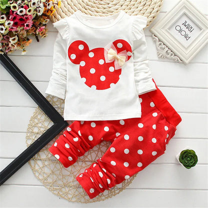 Winter Girls Clothes Set T-shirt+ pants 2 pcs Children's Clothing Fashion Baby Outset Newborn Baby Cotton Suit