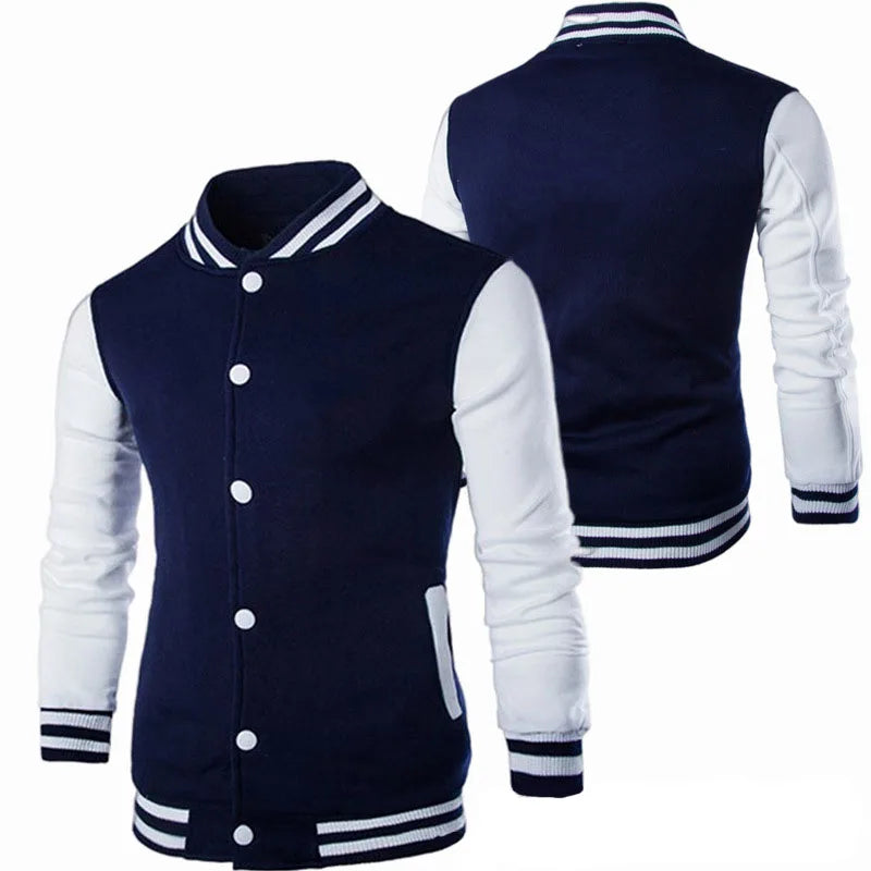 Hoodies Men Baseball Jacket Men Fashion Design Wine Red Men's Slim Fit College Varsity Jacket Men Harajuku Boy Sweatshirt