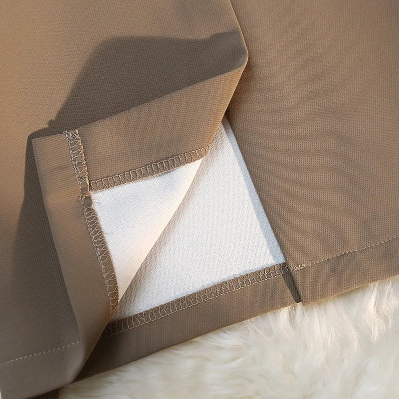 Fashion Elegant Formal Skirts Women Autumn New High Waist Drape Suit Long Brown Skirt Zipper Female