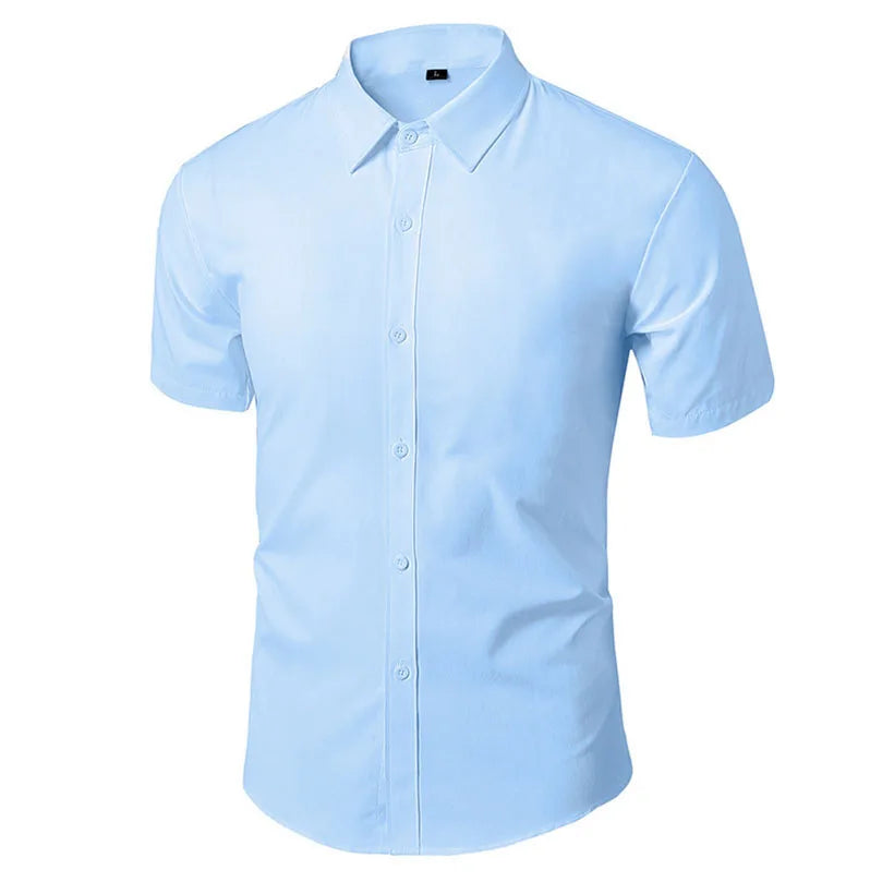 Men's Formal Shirt Long Sleeve Non-Iron Business Slim Fit Korean Work Men White Casual Dress Suit Shirt 2026 Autumn S-5XL