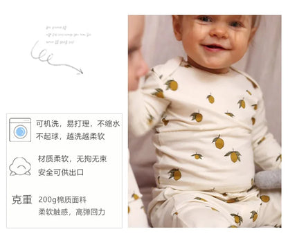KS Baby Romper Boys Girls Crawling Suit Long Sleeve Rompers Newborn Bodysuit Brand Lemon Clothes Cotton Onesie One-piece