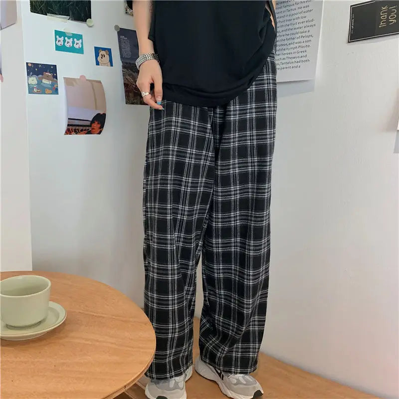 Spring/summer Plaid Pants Men S-3XL Casual Straight Trousers for Male/Female Harajuku Hip-hop Pants