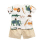 Sanlutoz Baby Boys Summer Clothing Sets Cartoon Short Sleeve Cotton Baby Outfit Sets Shirts + Shorts 2pcs