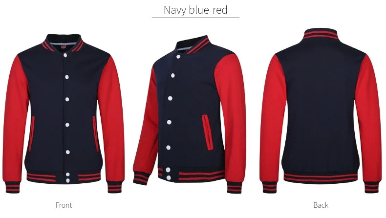 Baseball Jackets Men New Fashion Design Slim Fit College Varsity Coat Women's Jacket Support Custom Print Photo/Text