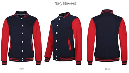 Baseball Jackets Men New Fashion Design Slim Fit College Varsity Coat Women's Jacket Support Custom Print Photo/Text