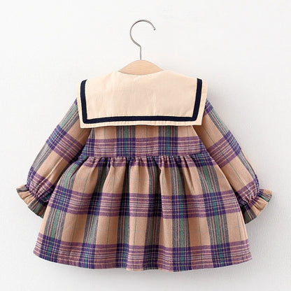 2025 Fall Newborn Baby Girl Dress Clothes Toddler Girls Princess Plaid Birthday Dresses For Infant Baby Clothing 0-2y Vestidos