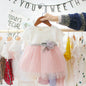 New Baby Girl Dress Summer Newborn Baby Clothes Patchwork Princess Mesh Dress For Girl 1 Year Birthday Infant Baptism Clothing