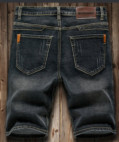2026 Summer Men's Slim Denim Shorts Business Casual Fashion Loose Stretch All-Match Jeans Male High-End Brand Five-Point Pants