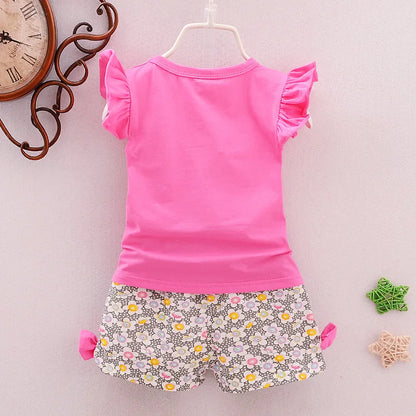 2024 New Summer Baby Clothes Sets Lollipop Print Sleeveless T-shirts and Shorts 2pcs Newborn Infant Girls Clothing Suits Outfits