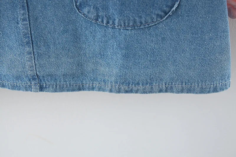 Newborn baby Girls Spring fall clothes Outfits Bow Denim Dress costume for toddler baby Girl cloth 1 year Birthday Dresses dress