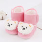 Baywell Cute Cartoon Animal Newborn Baby Boots Winter Plush Snow Booties for Boy Girl Soft Soled Comfortable Warming Shoes
