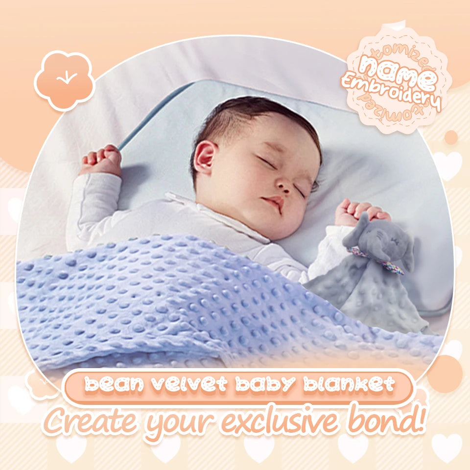 Personalized Baby First Name Cover Kids Custom Blanket Newborn Boy Girl Birthday Gift Swaddle Bed Toddler Stroller Crib Blanket