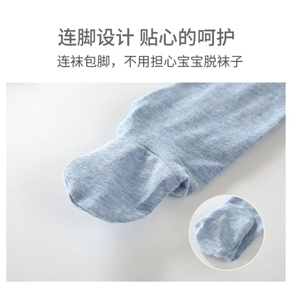 Summer Spring Newborn Baby Boys Girls Cotton High Waist Footed Pants Censual Leggings with Feet  Pajama Trouser Panty hose 0-12m