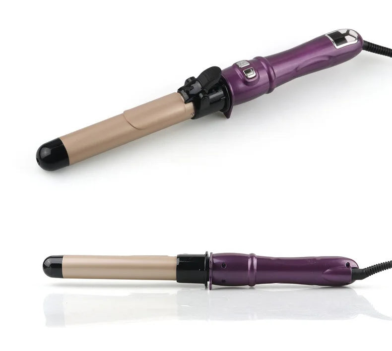 Automatic Hair Curler 1.1inches Rotating Curling Iron with LED Display Fast Heating Curling Wand Hair Curler for Home Travel Use