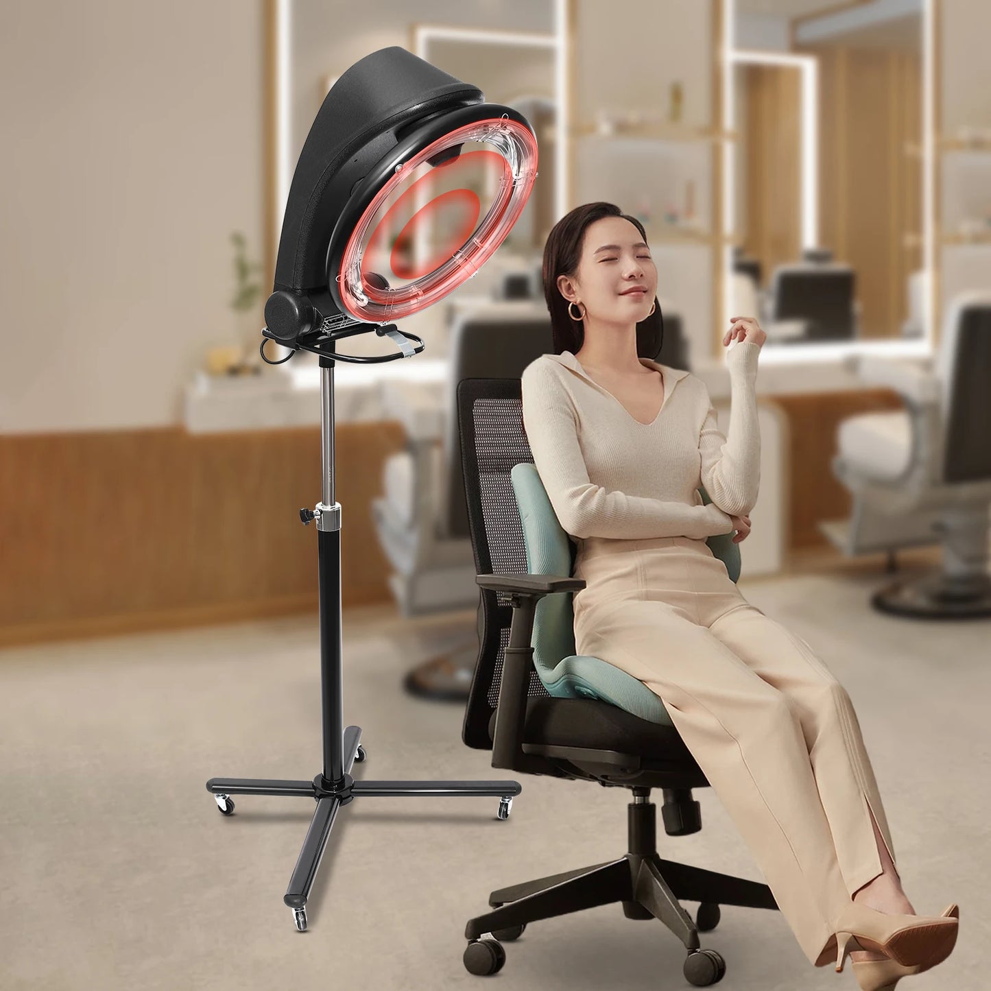 Professional Standing Hair Dryer - 3 in 1 Orbiting Infrared Free Standing Dryer Hair Dryer Accelerator Perm Styling