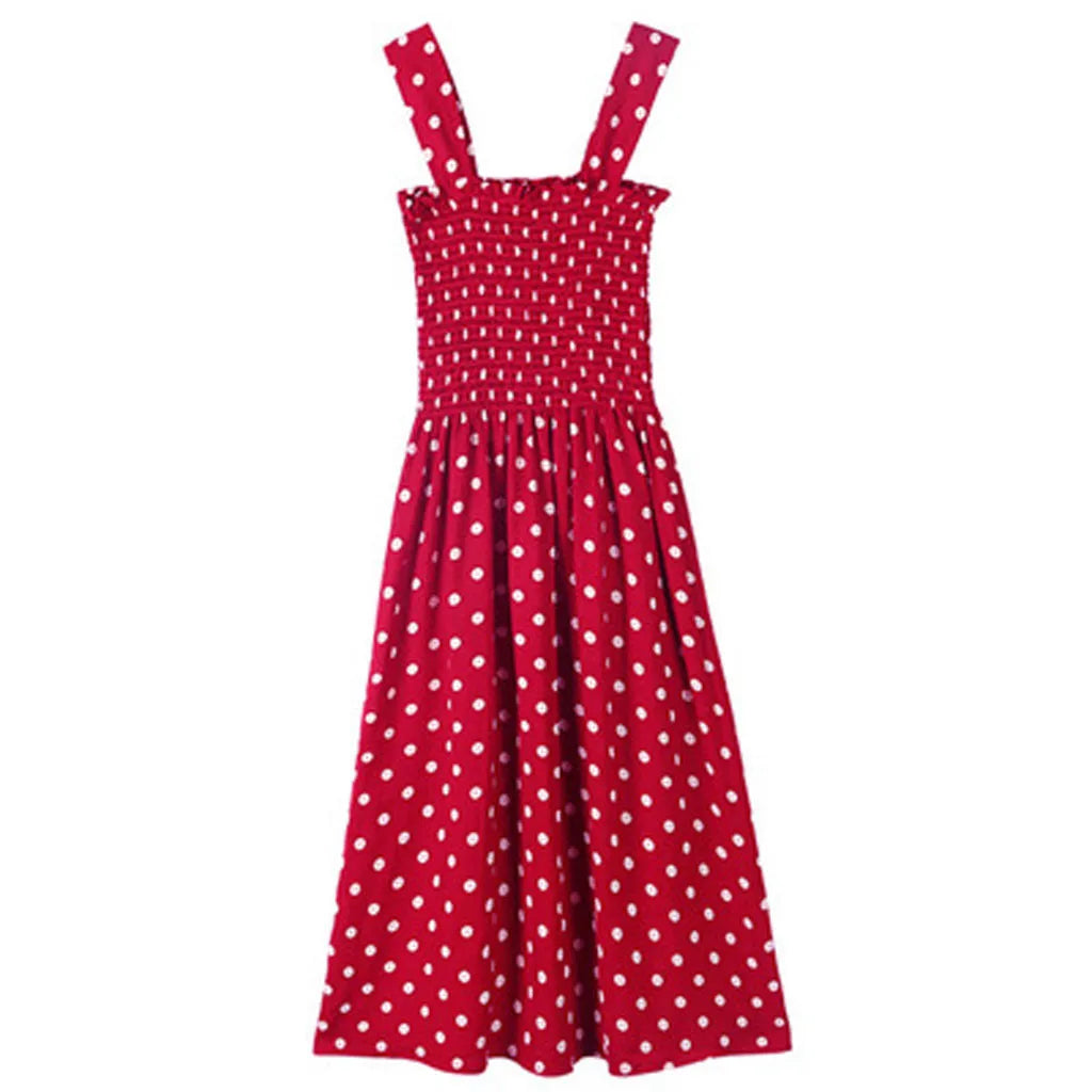 Women's Dresses 2026 Summer Fashion Loose None Sleeve Polka Dot Shoulder Plus Size Casual Dress Sexy Dress