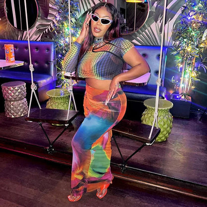 Simenual Harajuku Aesthetics Multi Printed High Waist Long Skirts Women Cyber Y2K Package Hip Skirt Chic Holiday Outfits Slim