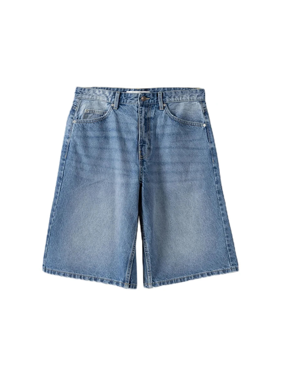 Men Denim Shorts Zipper Button Closure Summer Casual Shorts with Pockets Male Trendy Fashion Short Jeans for Streetwear Y2K 00s