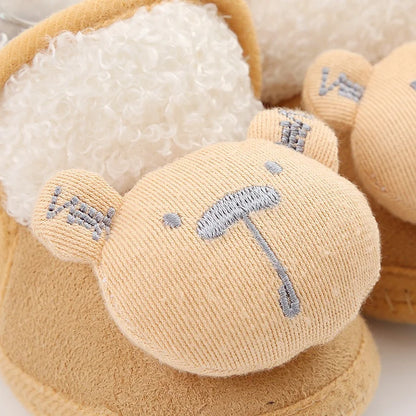 Winter Newborn Baby Boots Shoes Cute Cartoon Boy Girl Toddler Plush Snow Booties Warm Infant Crib Shoes Infant First Walkers