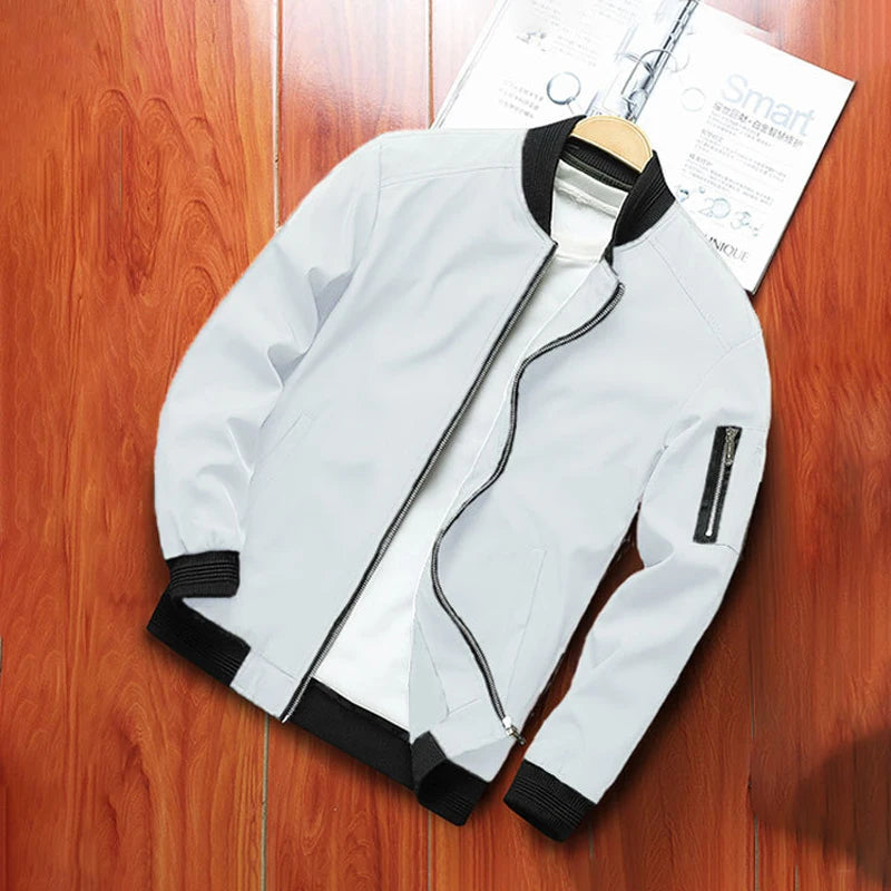 M-4XL Men's Jacket Autumn Thin Long Sleeve Baseball Uniform Windproof Cycling Jacket Solid Zipper Casual Jacket