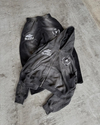 Y2K American retro fashion men sportswear alphabet embroidery zipper hoodie Harajuku street Goth loose couple women casual pants