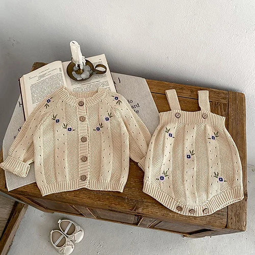 Autumn Winter Korean Style Newborn Baby Girls Clothing Set Long Sleeved Plaid Cardigan Coat+ Shorts 0-3Yrs Children Clothes Suit