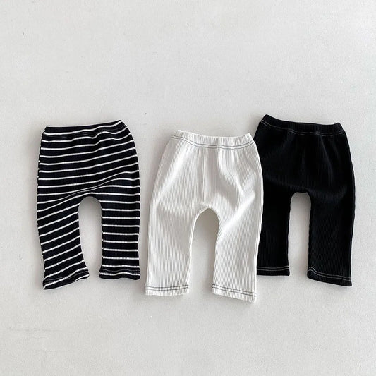 MILANCEL 2026 Autumn Baby Pants 0-3 Y Korean Style Toddler Girls Solid Big PP Leggings Infant Boys Cotton Slim Fit Trousers