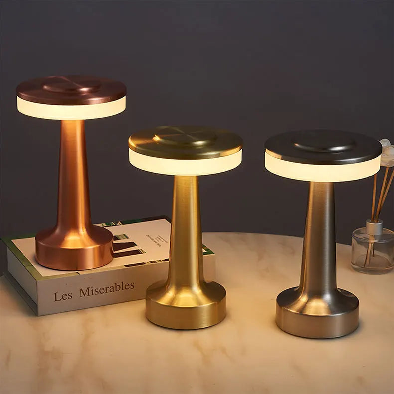 LED Table Lamp Retro Bar Coffee Table Lamp Rechargeable Touch Sensor Wireless Night Light Restaurant Living Room Decor Light