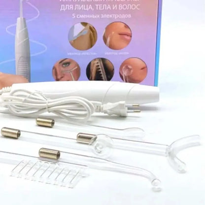 Beauty 5 in 1 High Frequency Electrode Wand Electrotherapy Glass Tube Home Spa Beauty Device Facial Therapy Wand