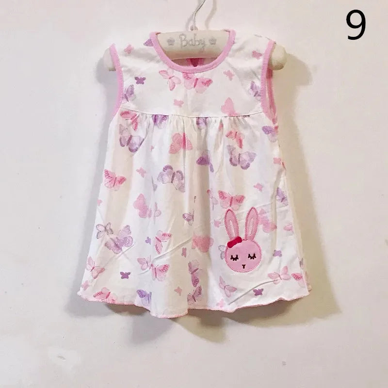 0-24M Newborn Cotton Flower Dresses, Baby Girls Summer Multi Pattern Clothes