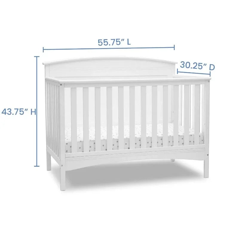4-in-1 Convertible Baby Crib - Greenguard Gold Certified