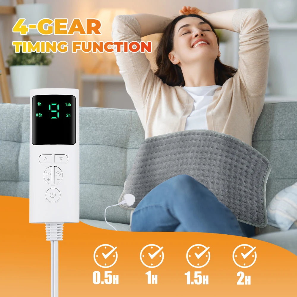 Electric Heating Blanket for Home Use - 9 Levels Thermal Heated Mat Home Soft Safe Winter Body Back Leg Warmer Pads 60*30cm