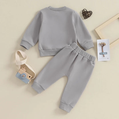 2025 Lorrainian 0-3Y Newborn Toddler Baby Boy Fall Winter Outfits Letter Crewneck Sweatshirt Casual Pants Set 2Pcs Clothes