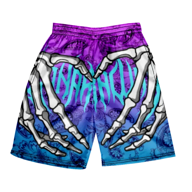 2025 Summer Classic Skull Beach Short Pants New Fashion Skeleton Hand Print Men Women Gym Shorts Quick Drying Trunks Ice Shorts