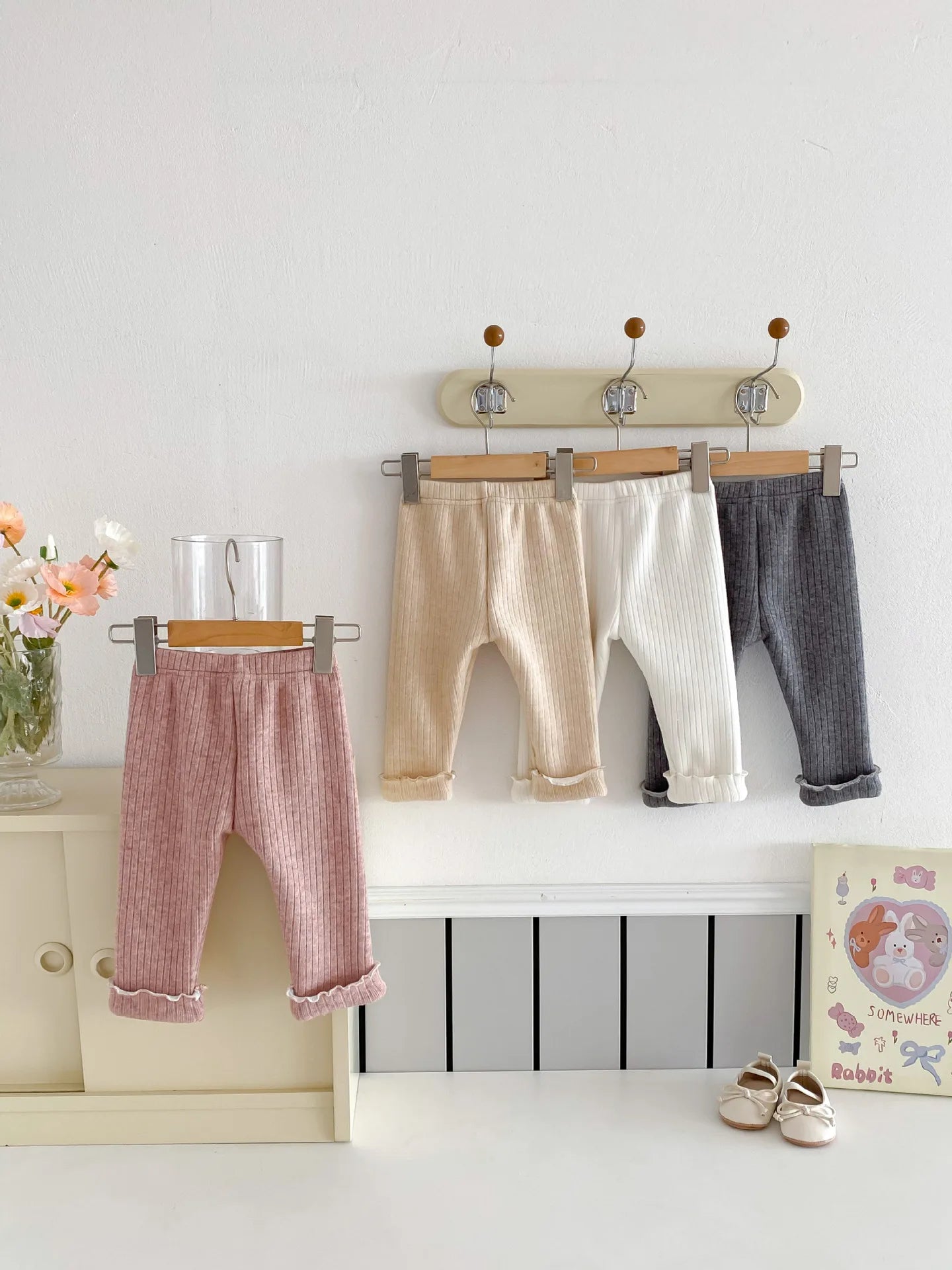 2025 Winter New Baby Plus Velvet Thick Leggings Cotton Girls Cute Bow Warm Trousers Infant Fleece Casual Pants Toddler Clothes