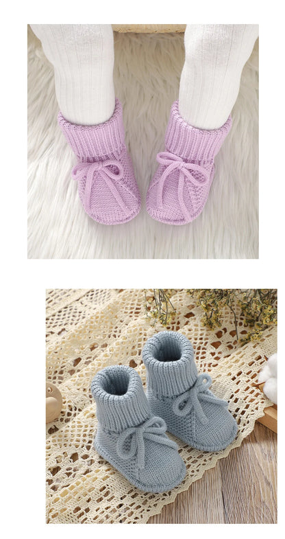 Breathable Non-Slip Infant Boys Girls First Walker Shoes Casual Solid Knitted Newborn Unisex Floor Pre walker Toddler Lightweight
