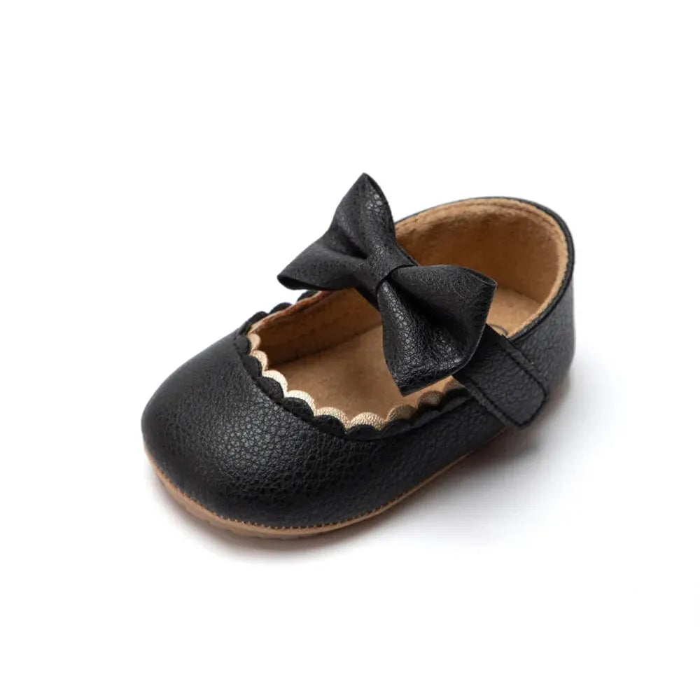 2025 New Baby Girls Shoes Bowknot Party Dress First Walker Anti-slip Non-slip Rubber Sole Infants Girl Crib Shoes