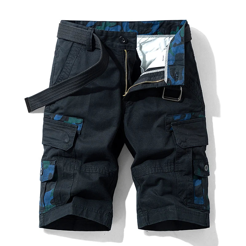 New Summer Men Cargo Camouflage Shorts Men's Cotton Beach Multi Pocket Shorts Man Spring Casual Joggers Shorts Male