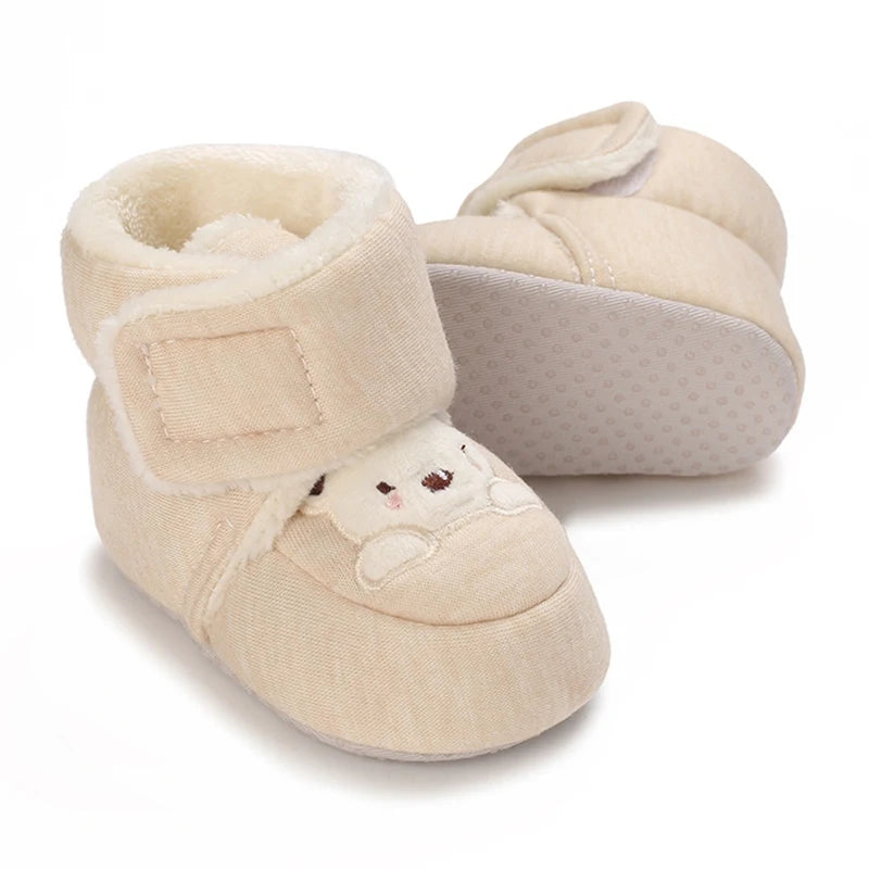Winter Snow Baby Boots Cute Bear Warm Booties For Kids Soft Sole Infant Newborn Toddler Baby Girl Shoes