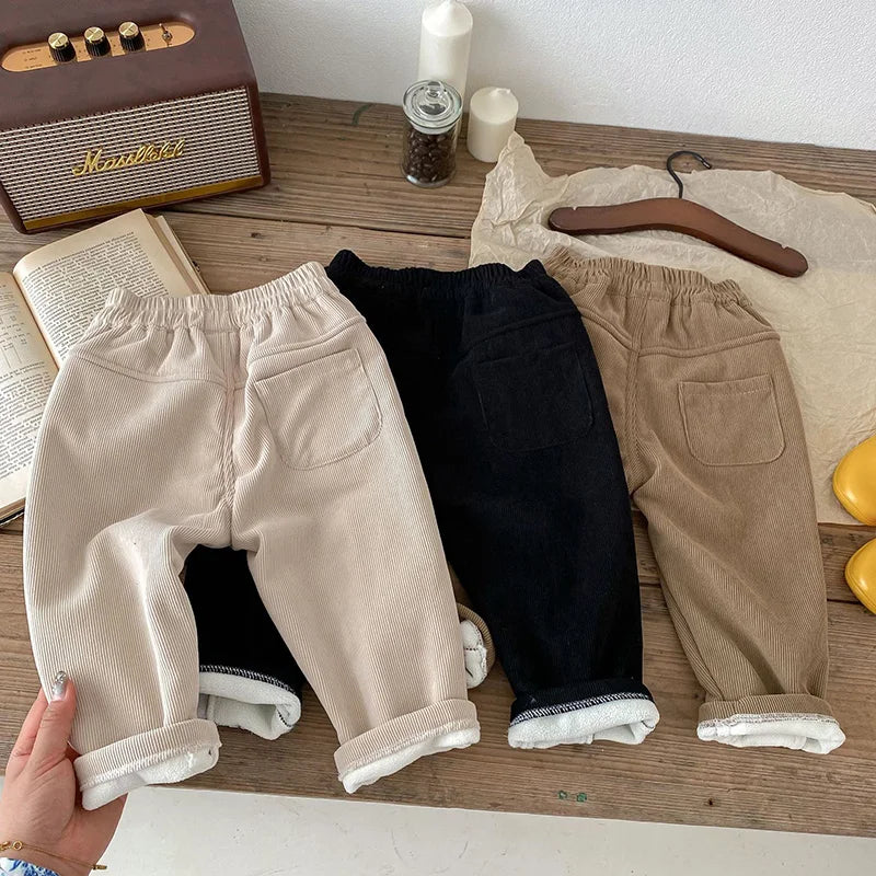 MILANCEL 2025 Spring Autumn Solid Kids Boys Straight Pants Fashion Children Clothing Trousers Brief Jeans for 1-6 Years