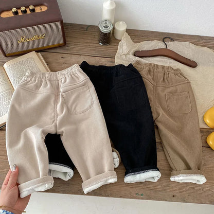 MILANCEL 2025 Spring Autumn Solid Kids Boys Straight Pants Fashion Children Clothing Trousers Brief Jeans for 1-6 Years
