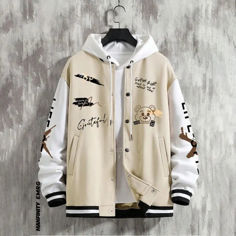 2026 New Jacket Coat Letter Printed  Wear Men Baseball Jacket Casual Long Sleeve Stand Jackets Men's Coats Sweatshirts Outerwear