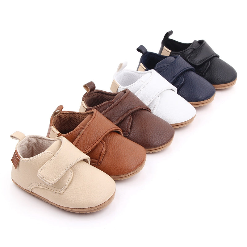 VISgogo Baby Shoes First Walkers PU Sneakers Soft Sole Cute Baby Casual Flats Infant Shoes for Newborn Girl Boys 0-18Months