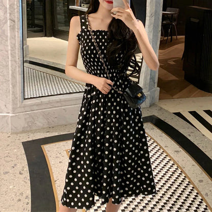 Women's Dresses 2026 Summer Fashion Loose None Sleeve Polka Dot Shoulder Plus Size Casual Dress Sexy Dress