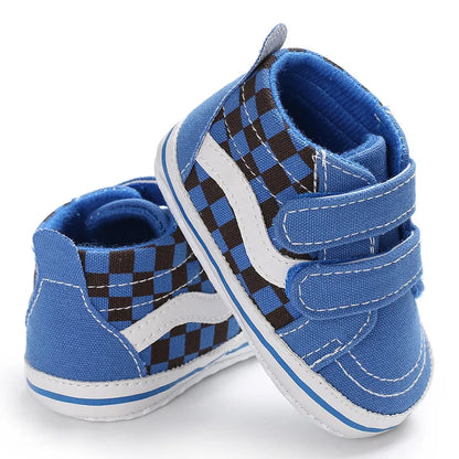 Meckior New Baby Canvas Sneakers Anti-slip Soft Plaid Baby Boy Girl Shoes Newborns First Walkers Infant Baby Unisex Casual Shoes