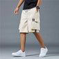 2025 New Summer Men Trend Cargo Shorts Men's Letter Print Pocket Shorts Fashion Casual Straight Shorts Male Ropa Hombre