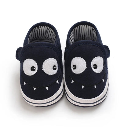 Lucky Blue Newborn Infant Toddler Boy Girl Casual Breathable Soft Cloth Bottom  Anti-slip PU Leather First Walkers Canvas Shoes