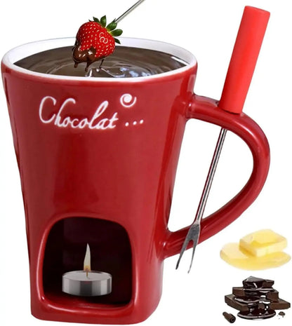 Hot Chocolate Fondue Mug Ceramic Mini Chocolate Melting Cup Butter Warmer Heating Tableware Creative Household Drinking Utensils